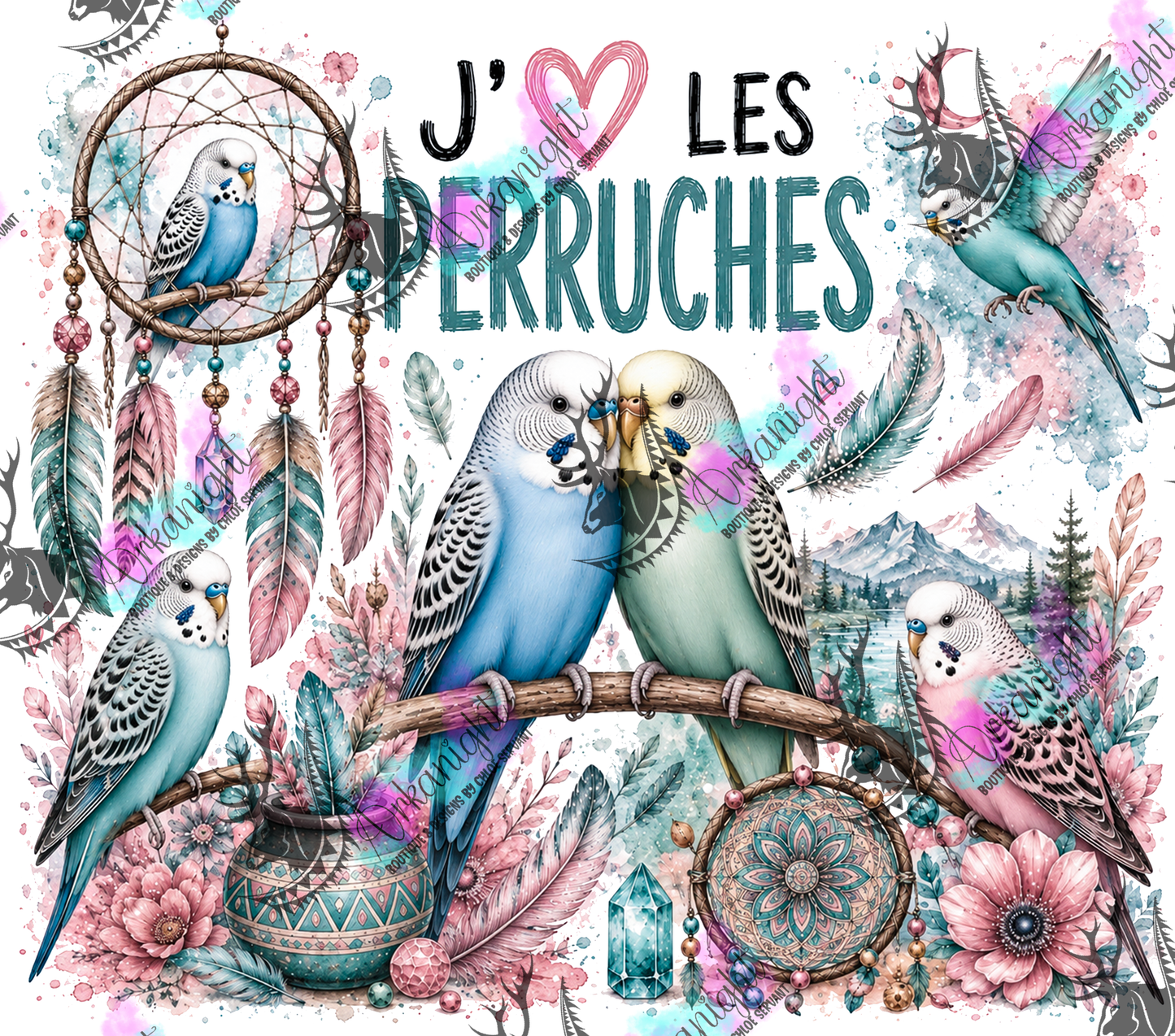 Numérique ♡Collection Boho 2026 ♡ Animaux ♡ Perruches - 02