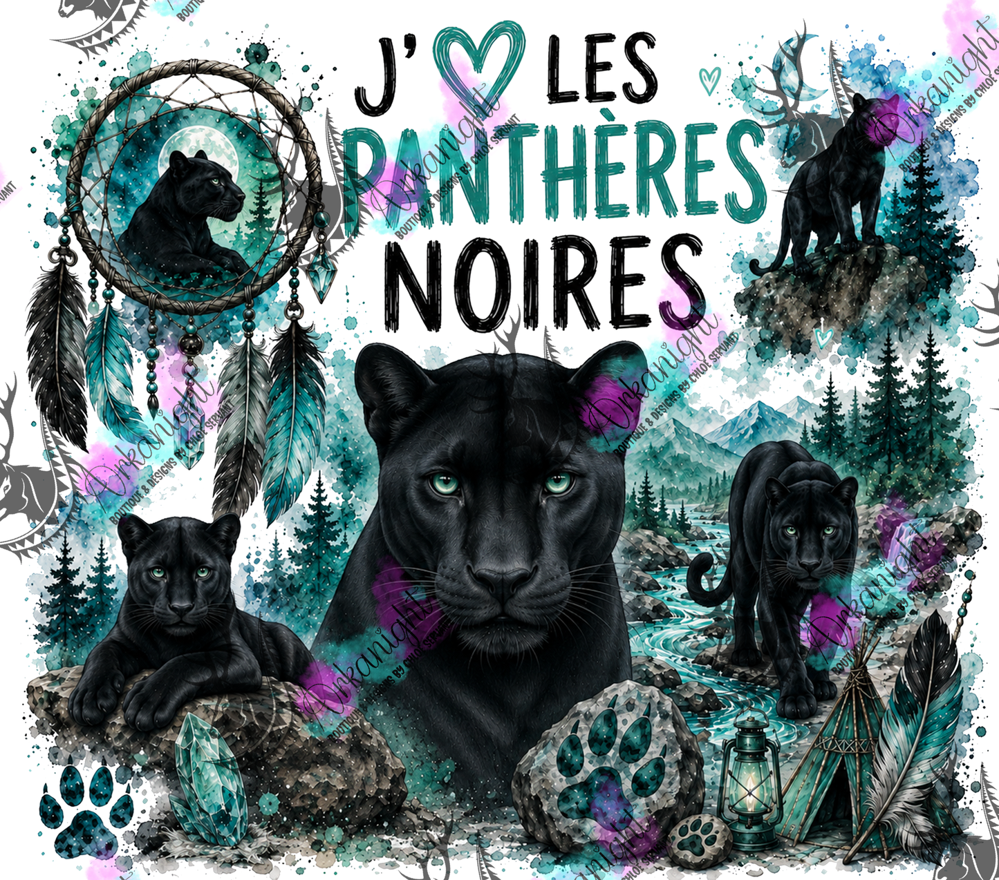 Numérique ♡Collection Boho 2026 ♡ Animaux ♡ Panthères Noires