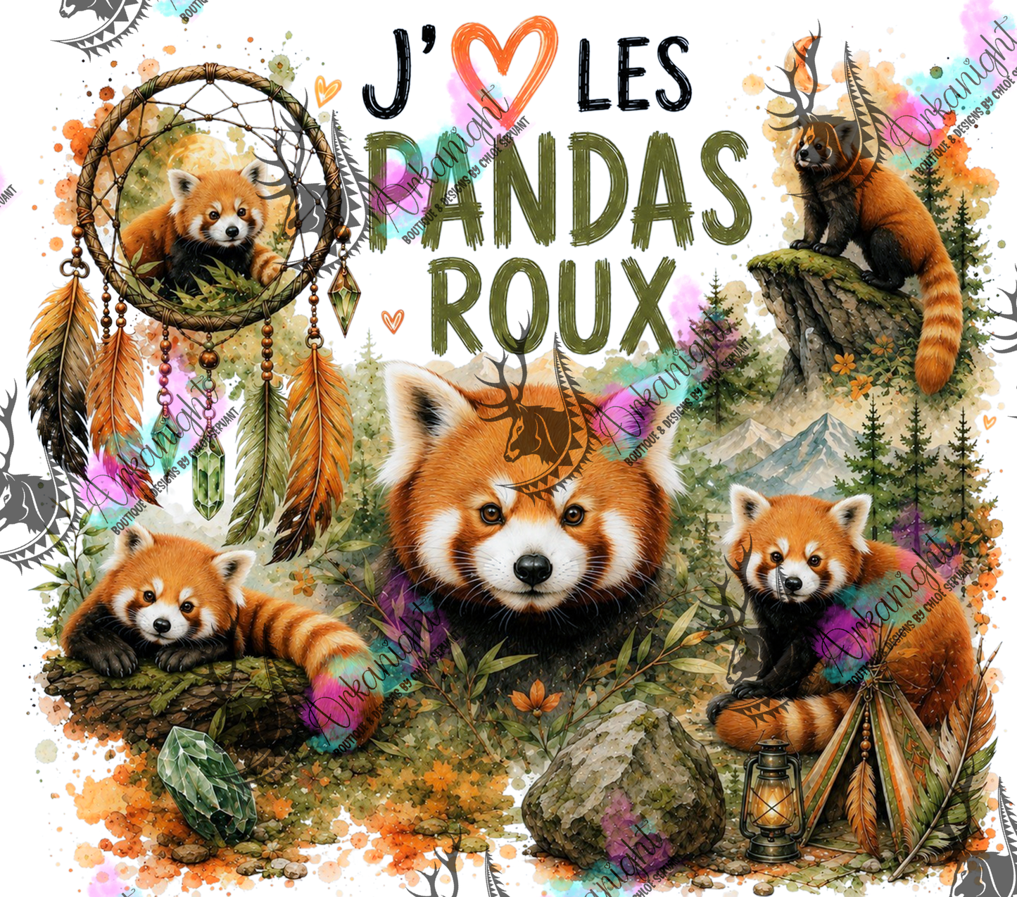 Numérique ♡Collection Boho 2026 ♡ Animaux ♡ Panda Roux