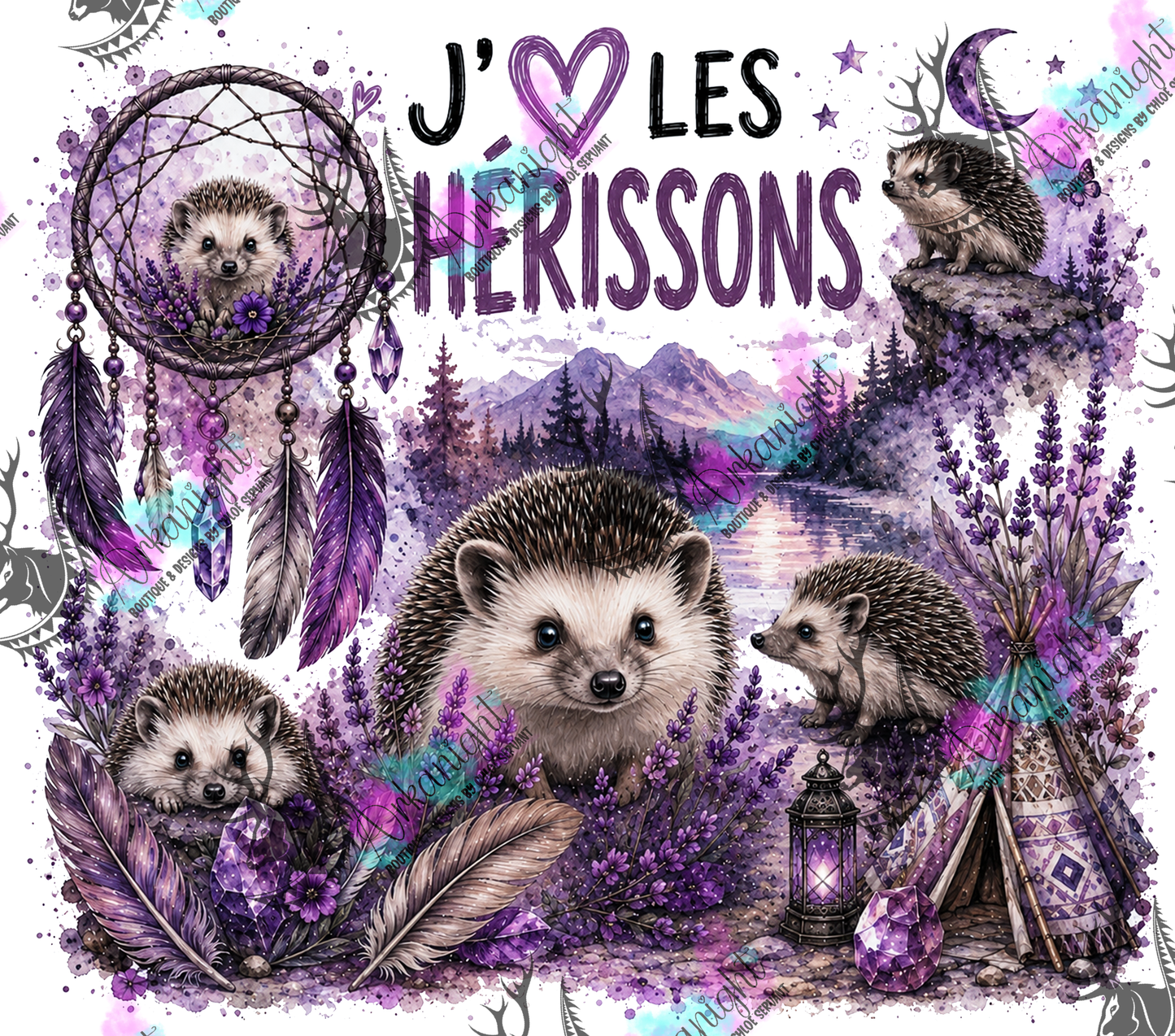 Numérique ♡Collection Boho 2026 ♡ Animaux ♡ Hérissons