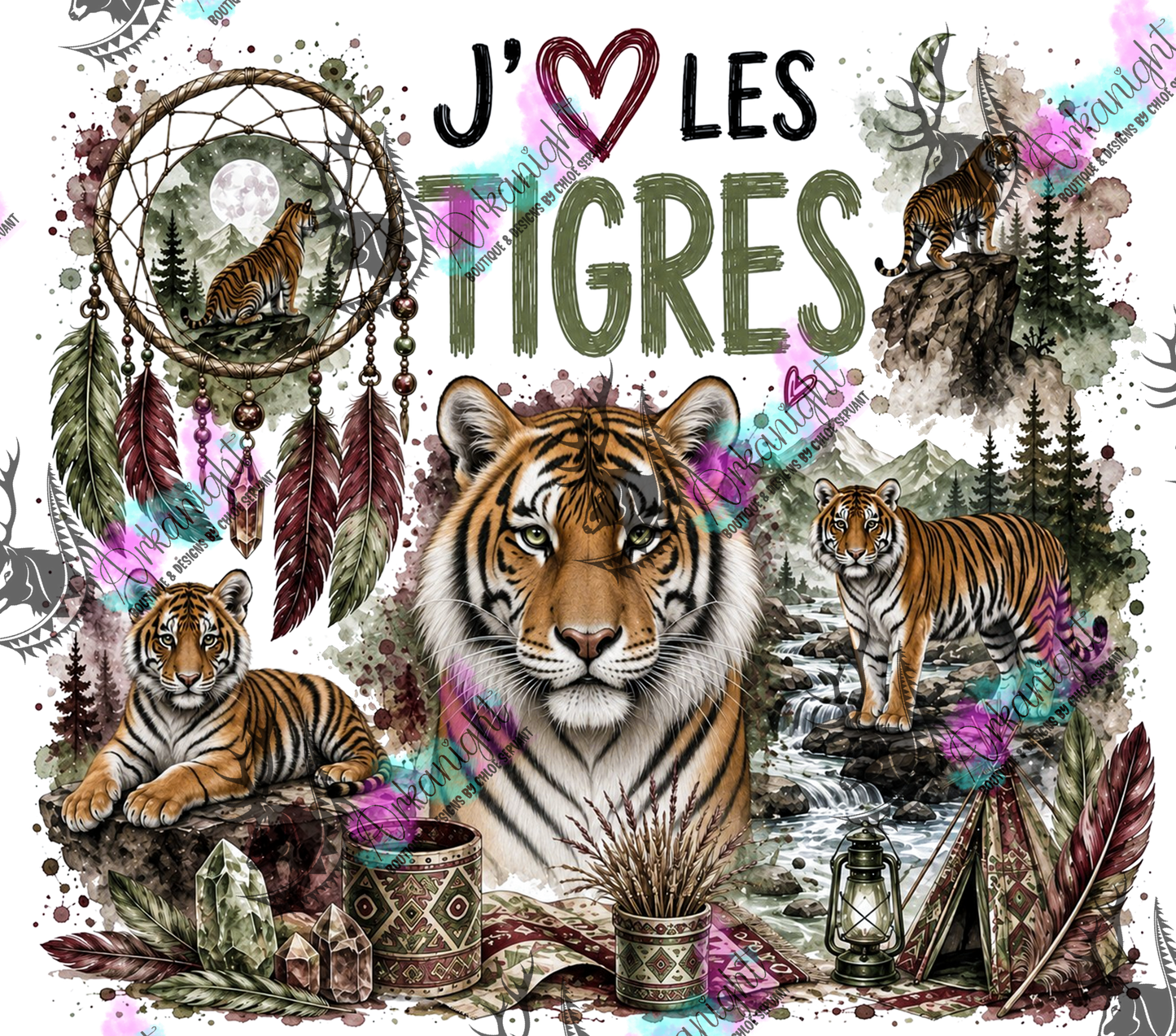 Numérique ♡Collection Boho 2026 ♡ Animaux ♡ Tigres