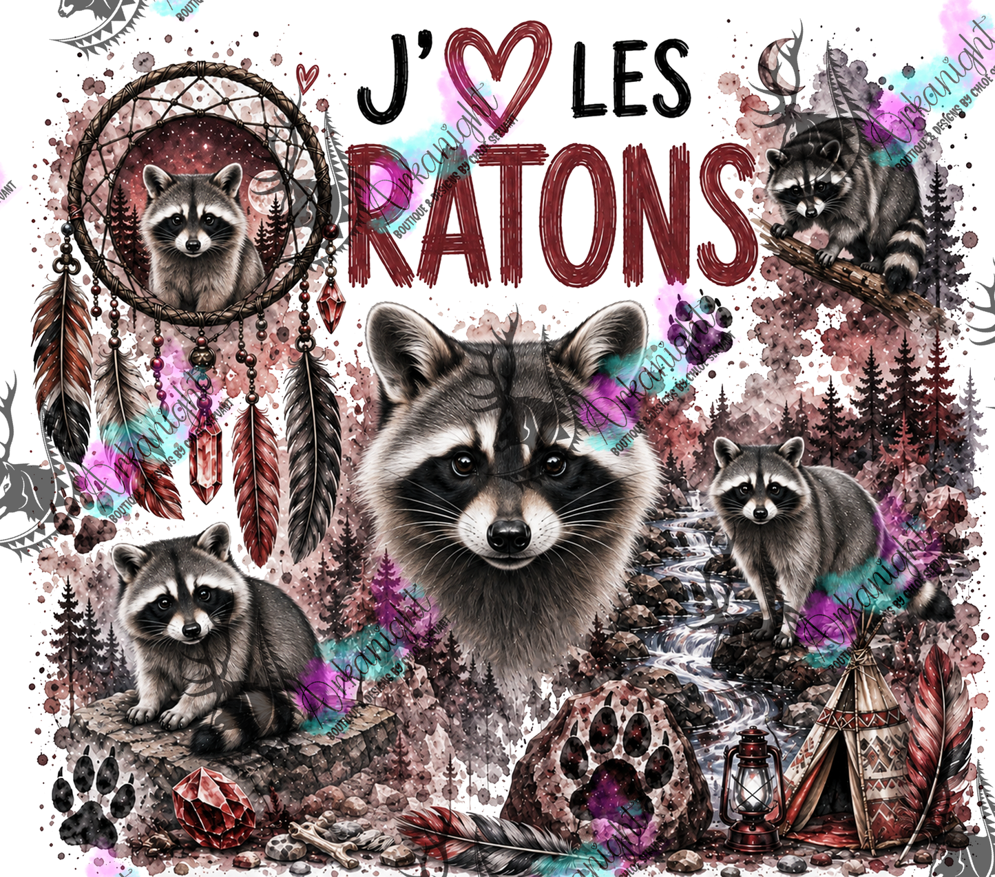 Numérique ♡Collection Boho 2026 ♡ Animaux ♡ Ratons