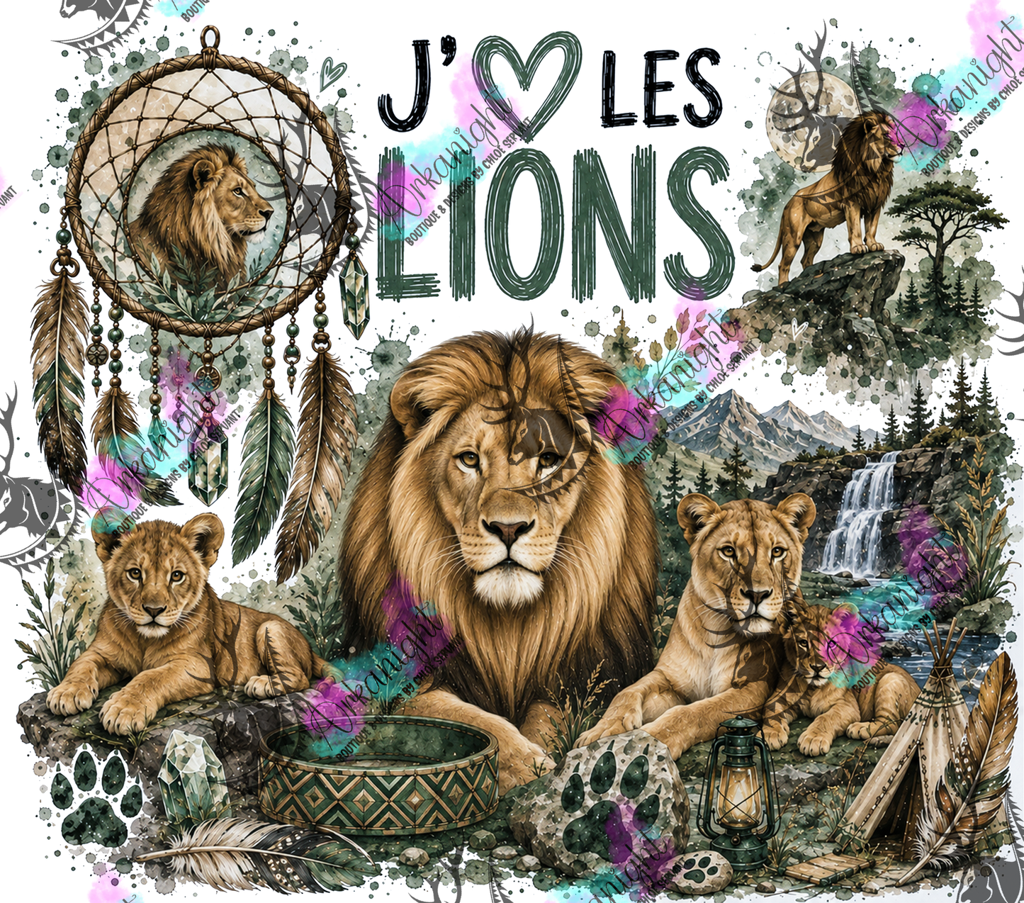 Numérique ♡Collection Boho 2026 ♡ Animaux - Lions