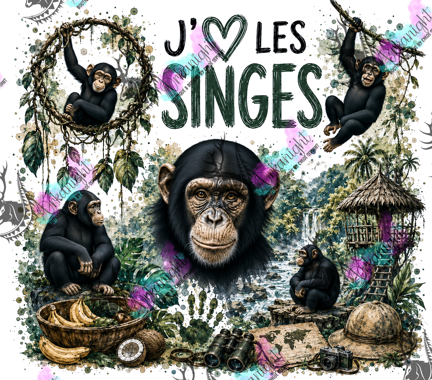 Numérique ♡Collection Boho 2026 ♡ Animaux - Singes