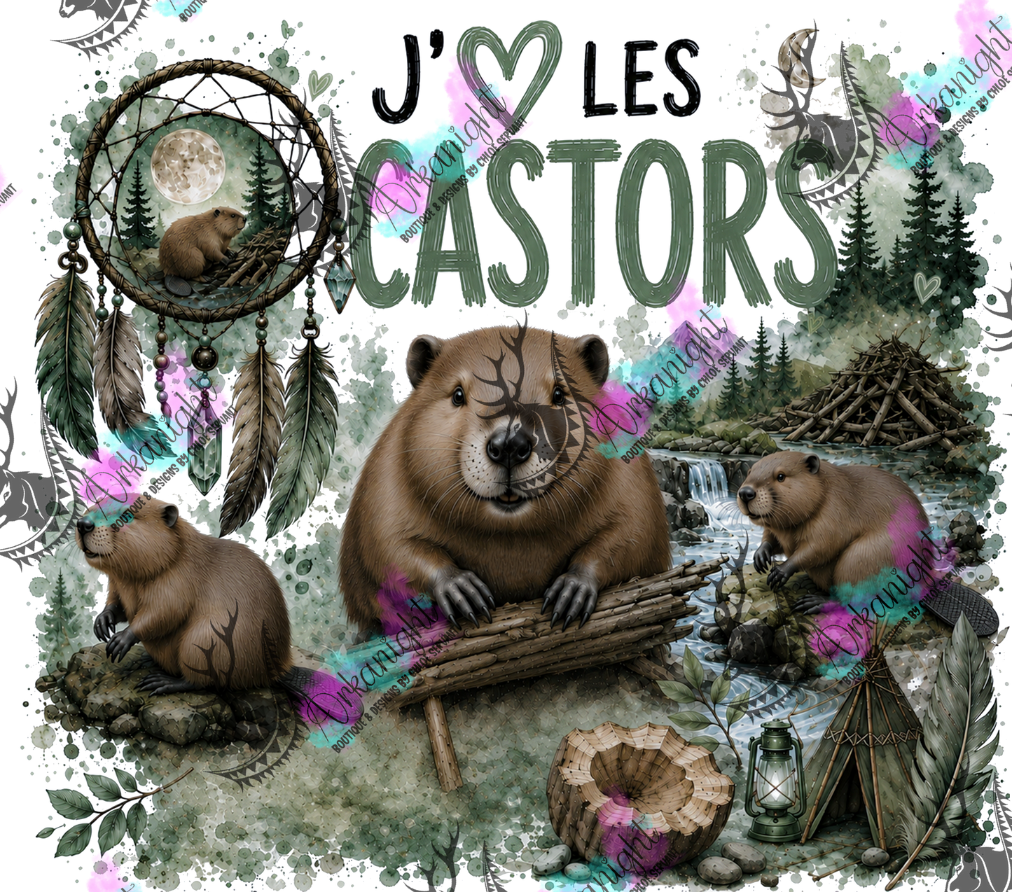 Numérique ♡Collection Boho 2026 ♡ Animaux - Castors