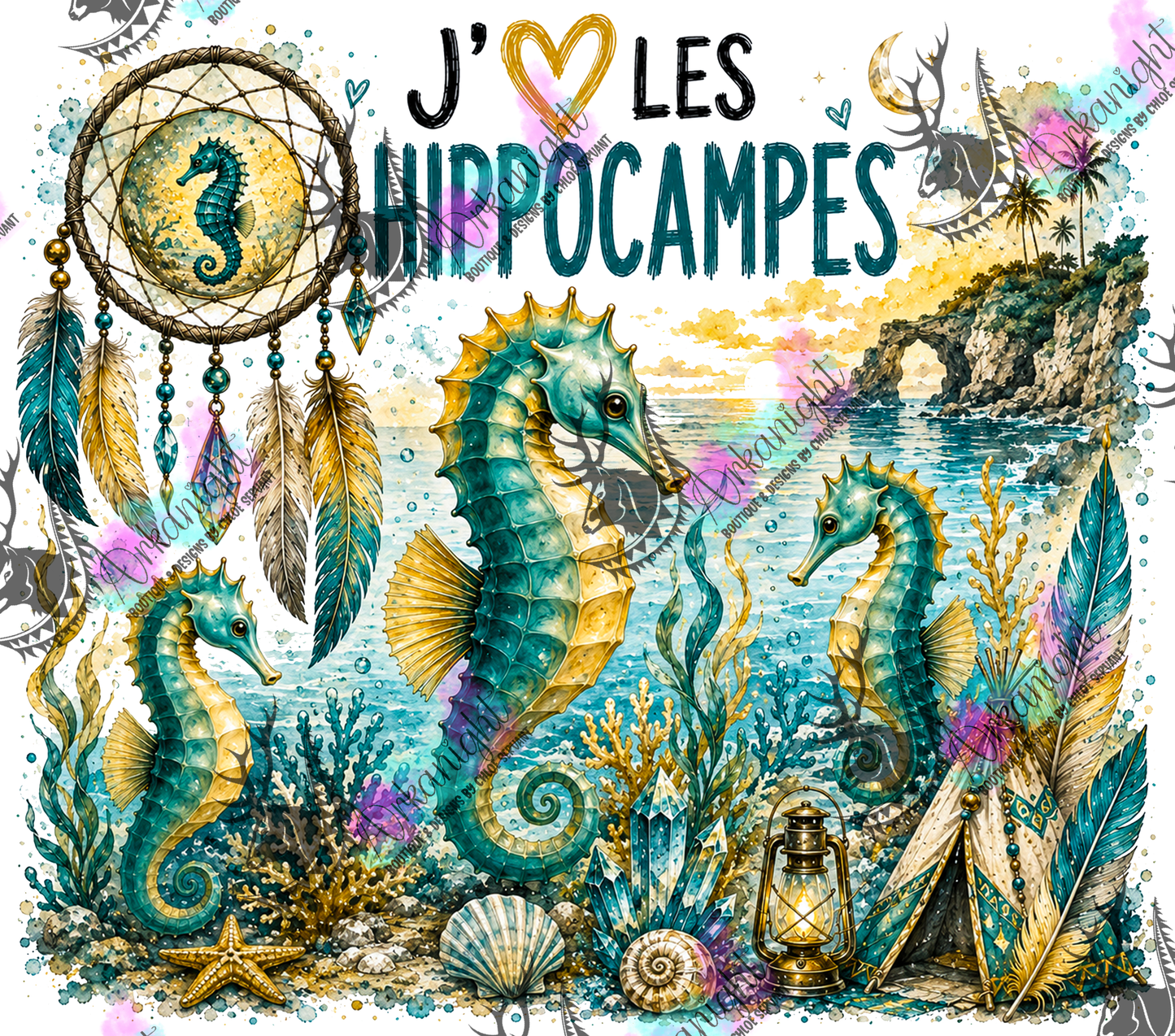 Numérique ♡Collection Boho 2026 ♡ Animaux - Hippocampes