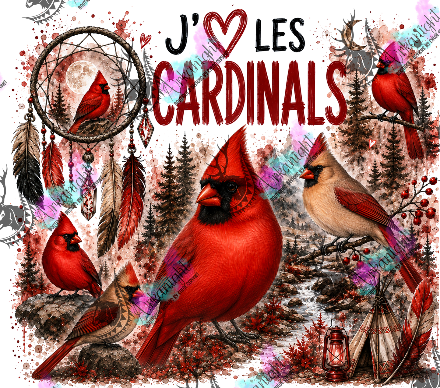 Numérique ♡Collection Boho 2026 ♡ Animaux - Cardinals