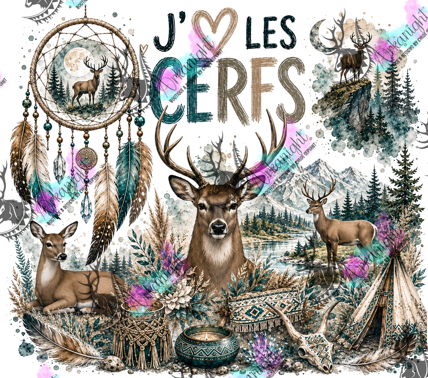 Numérique ♡Collection Boho 2026 ♡ Animaux - Cerfs
