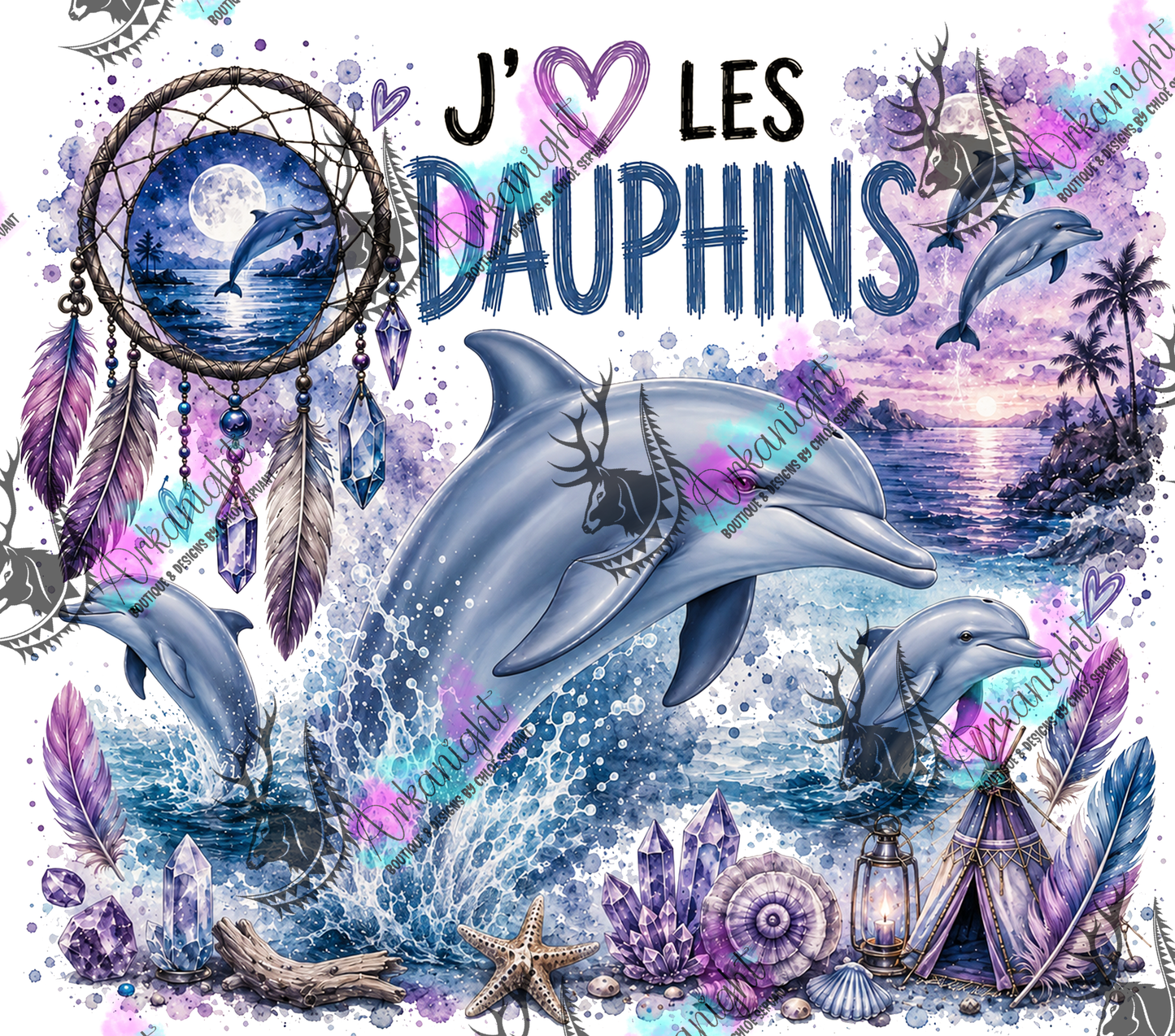 Numérique ♡Collection Boho 2026 ♡ Animaux - Dauphin