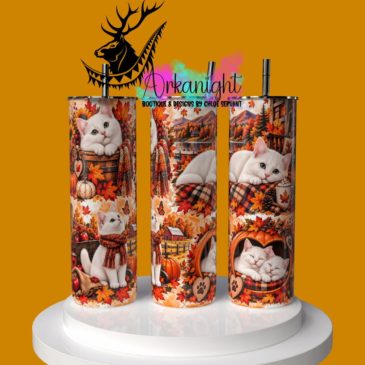 Gourde sur commande ♡ Collection Automne 2026 ♡ Chat Blanc
