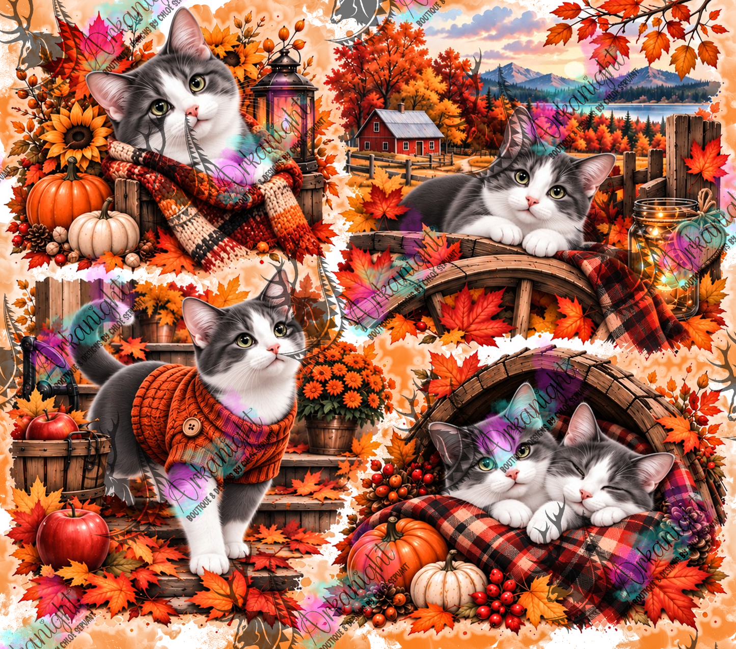Numérique ♡Collection Automne 2026 ♡ Chat Gris & Blanc