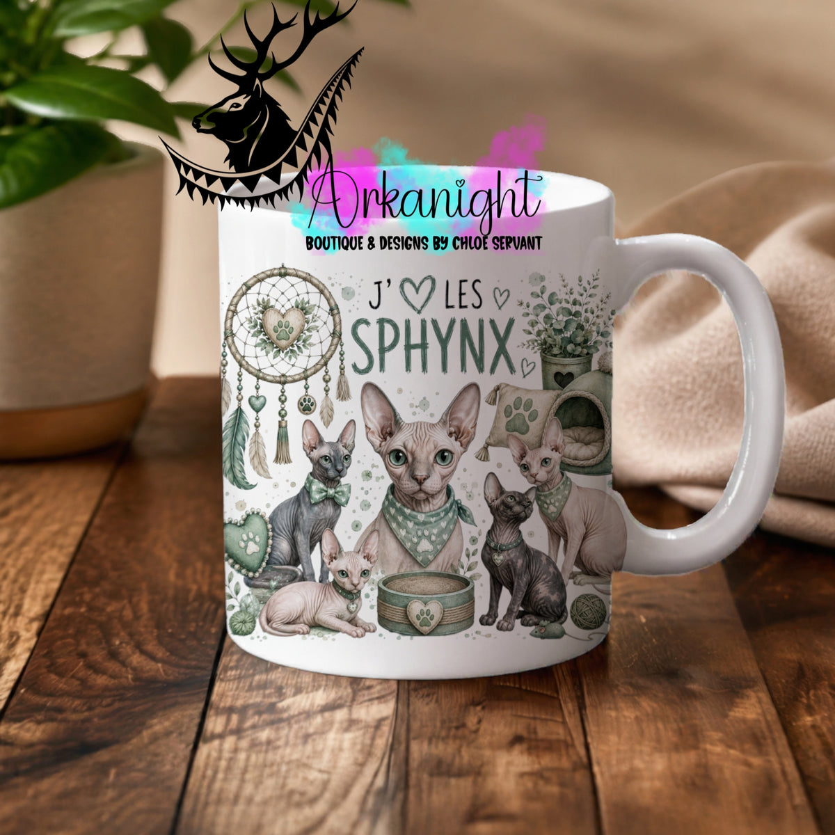 Tasse en céramique sur commande - Collection Boho 2026 ♡ Chats ♡ Spynx