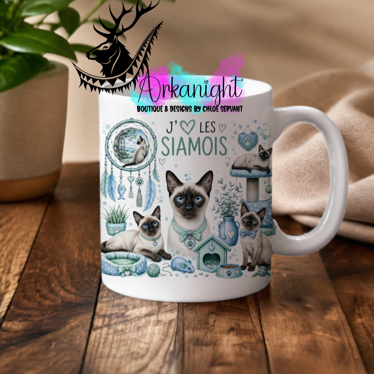 Numérique - Tasse en céramique - Collection Boho 2026 ♡ Chats ♡ Siamois