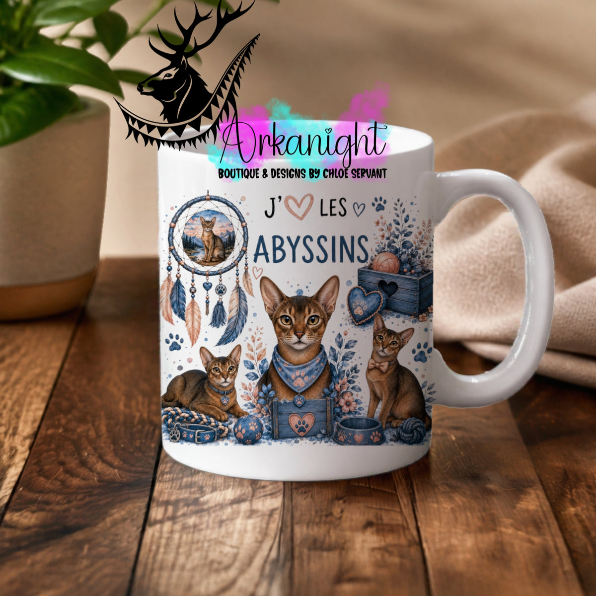 Tasse en céramique sur commande - Collection Boho 2026 ♡ Chats ♡ Abyssins