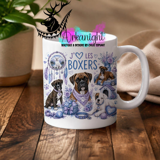 Tasse en céramique sur commande - Collection Boho 2026 ♡ Chiens ♡                  Boxers