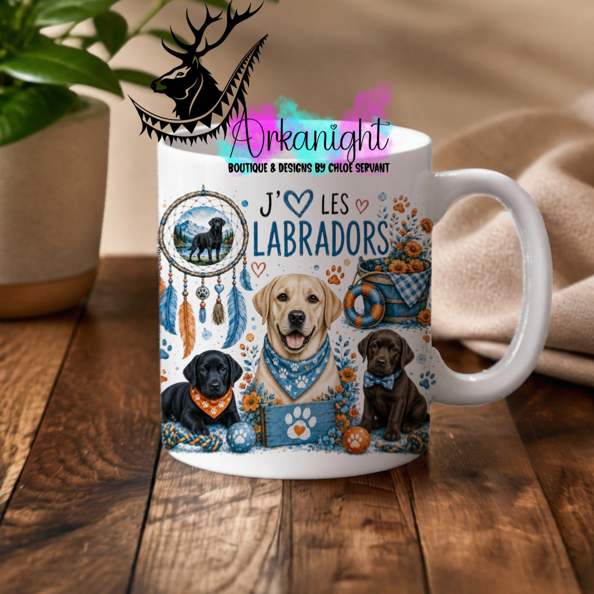 Tasse en céramique sur commande - Collection Boho 2026 ♡ Chiens ♡                  Labradors