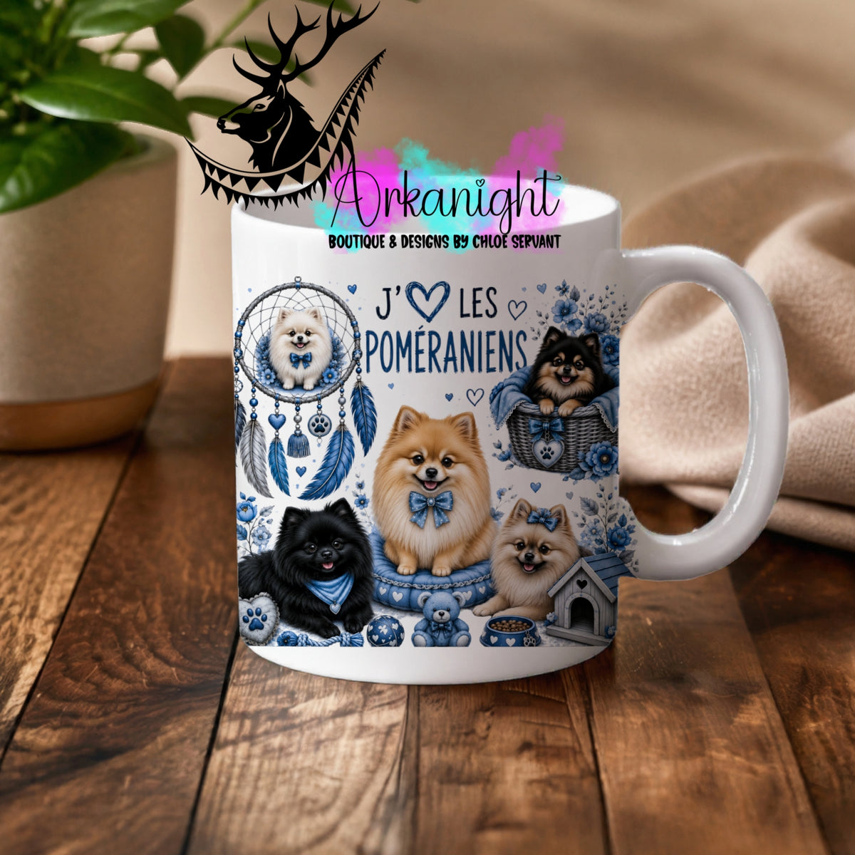 Tasse en céramique sur commande - Collection Boho 2026 ♡ Chiens ♡          Poméraniens