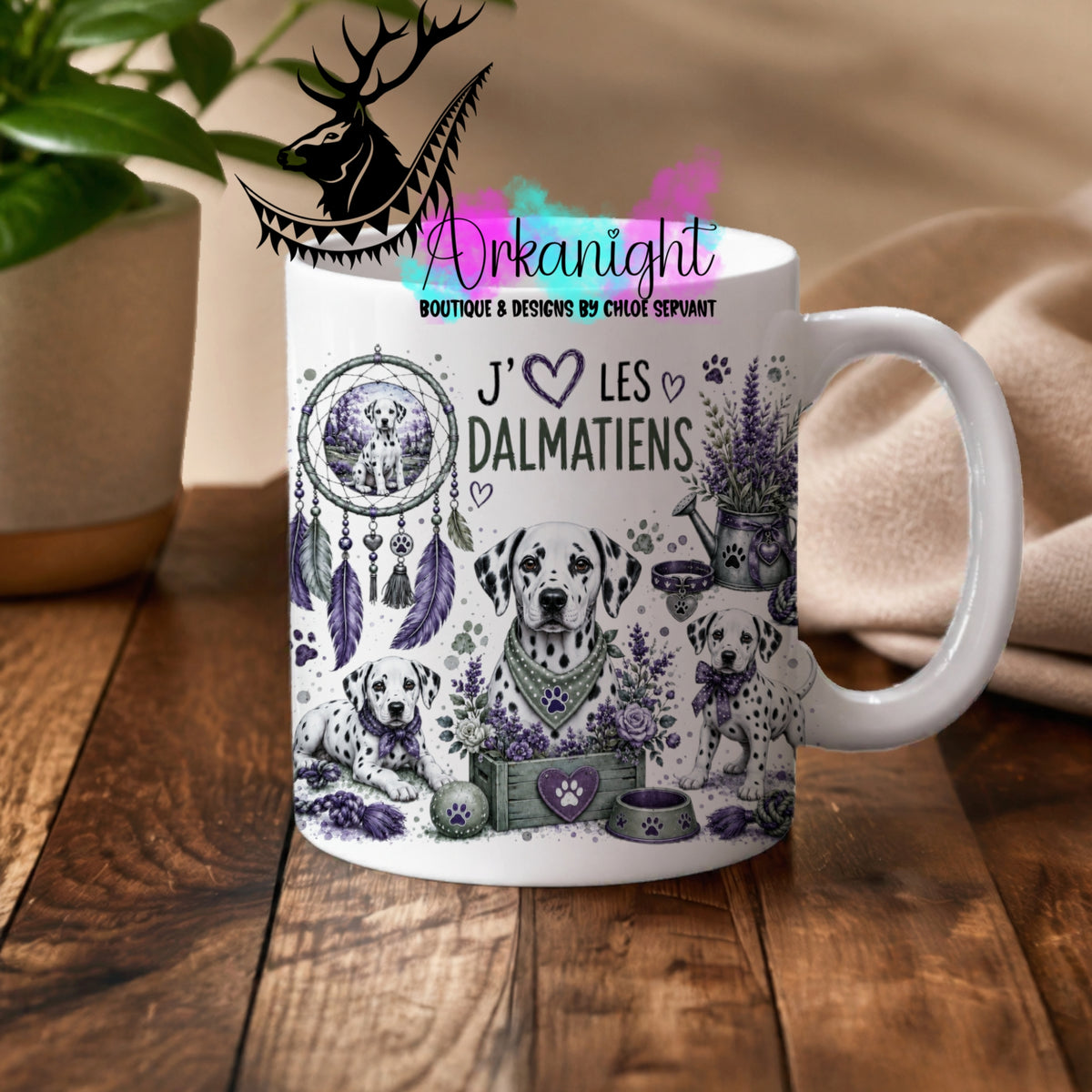 Tasse en céramique sur commande - Collection Boho 2026 ♡ Chiens ♡        Dalmatiens