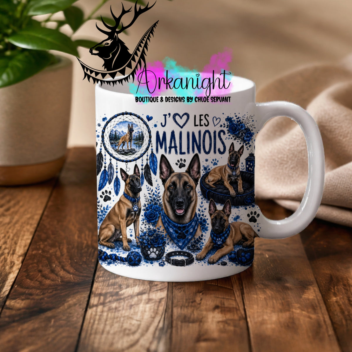 Numérique - Tasse en céramique - Collection Boho 2026 ♡ Chiens ♡ Malinois