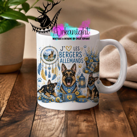 Tasse en céramique sur commande - Collection Boho 2026 ♡ Chiens ♡ Berger Allemand