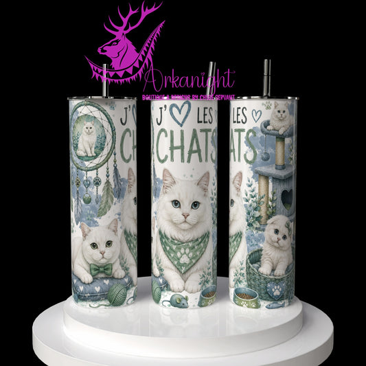 Gourde sur commande ♡ Collection Boho 2026 ♡ Chats ♡ Blanc