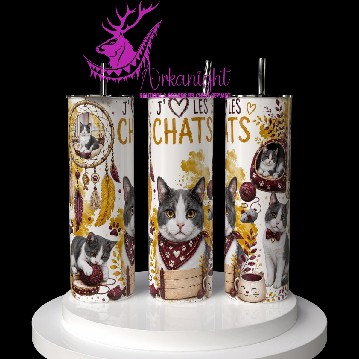 Numérique ♡Collection Boho 2026 ♡ Chats ♡ Gris & Blanc