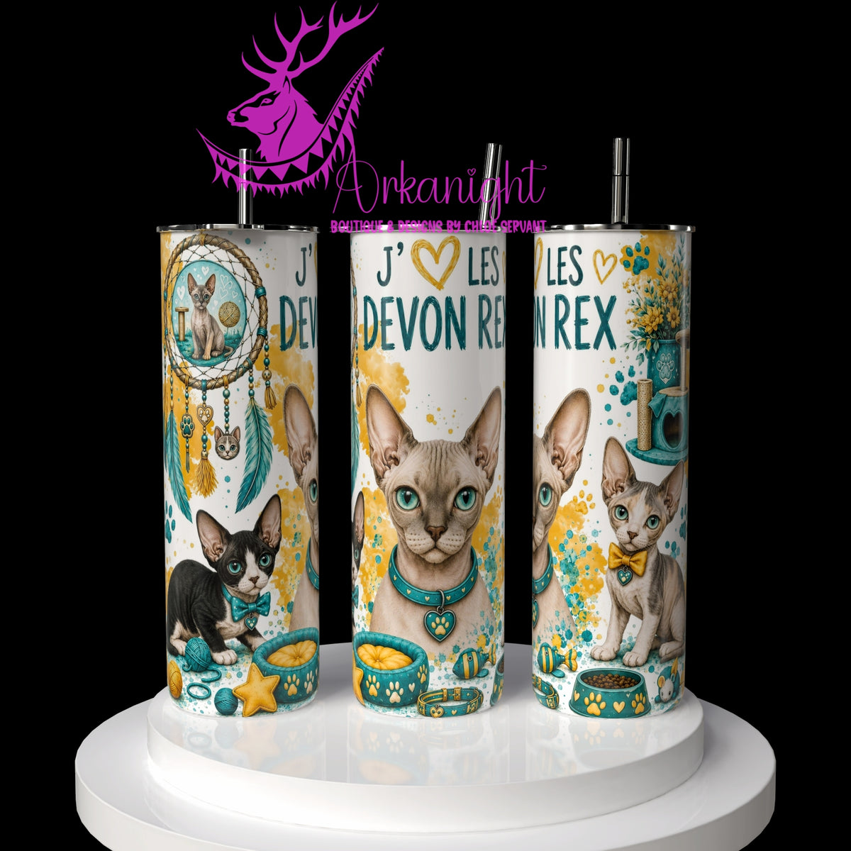 Gourde sur commande ♡ Collection Boho 2026 ♡ Chats ♡ Devon Rex