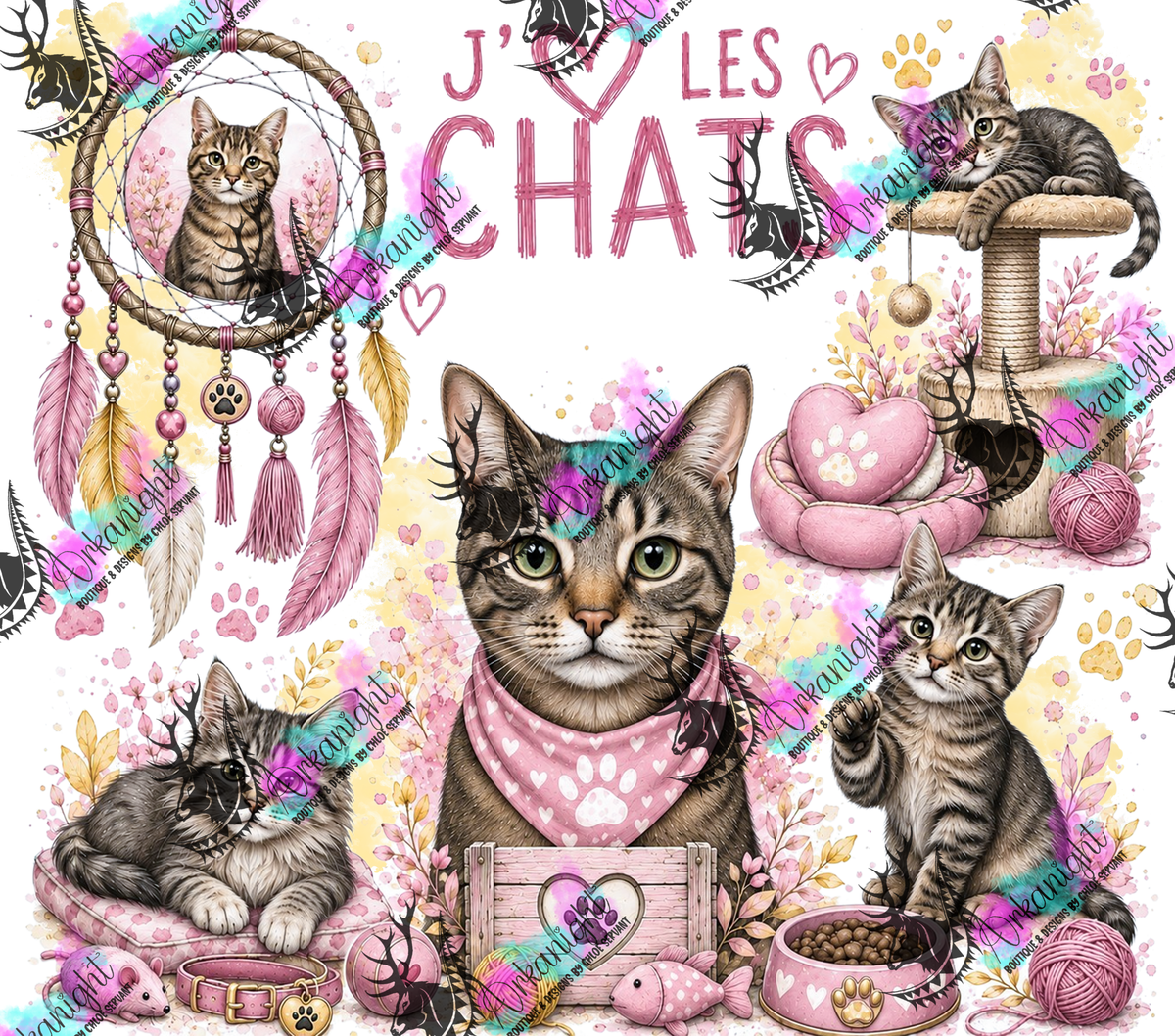 Numérique ♡Collection Boho 2026 ♡ Chats ♡ Tabbie Brun