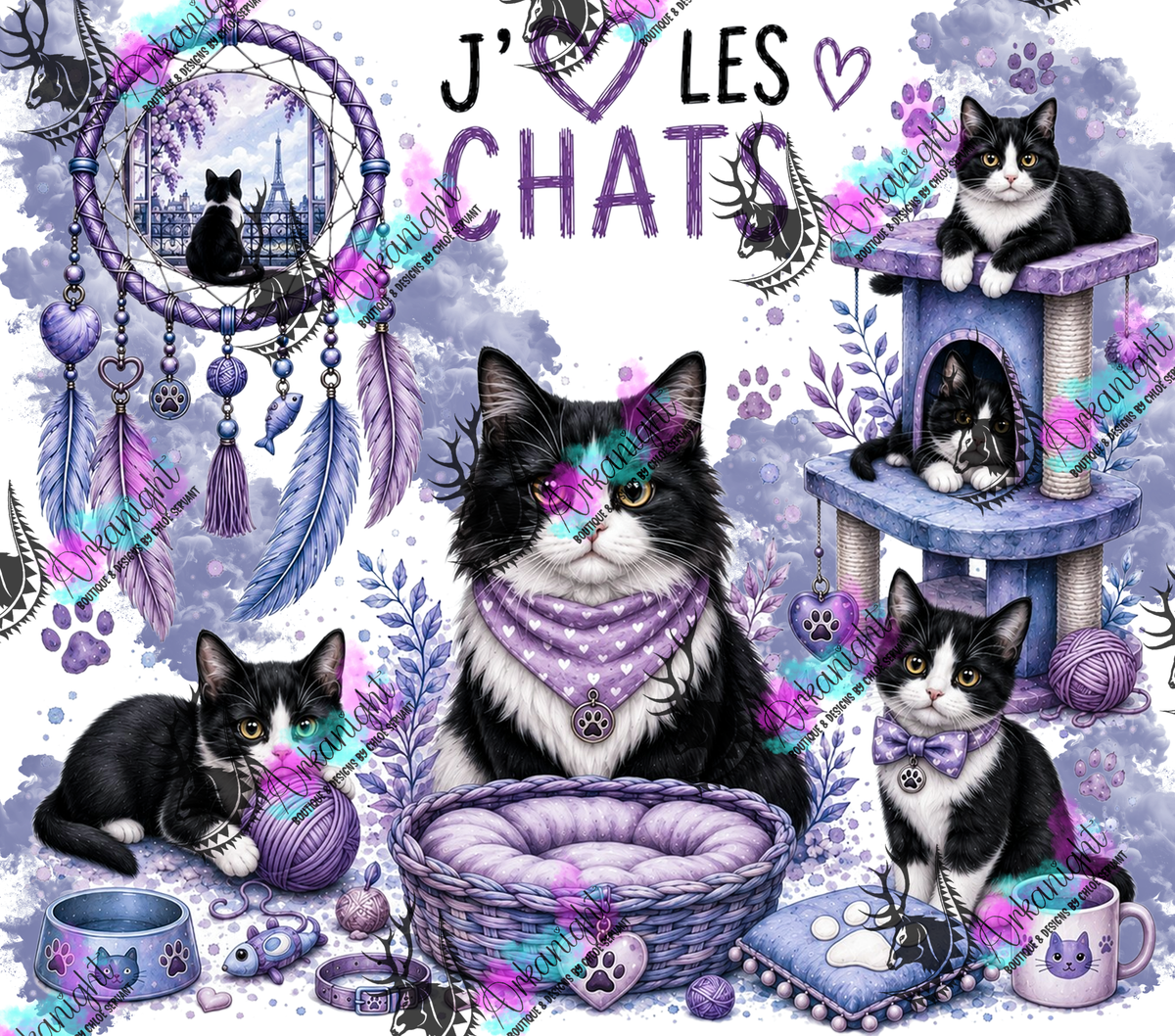 Numérique ♡Collection Boho 2026 ♡ Chats ♡ Noir & Blanc
