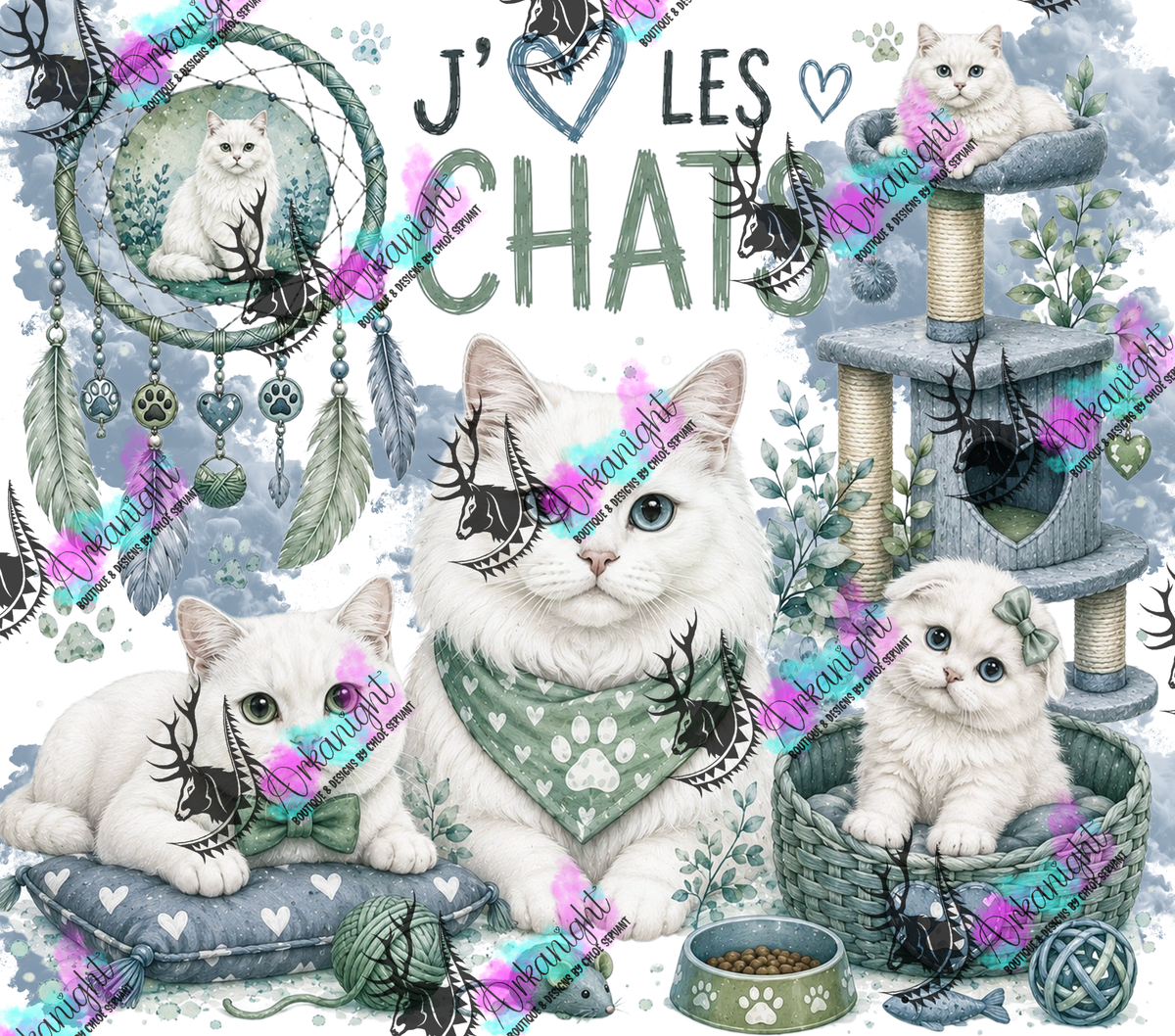 Numérique ♡Collection Boho 2026 ♡ Chats ♡ Blanc