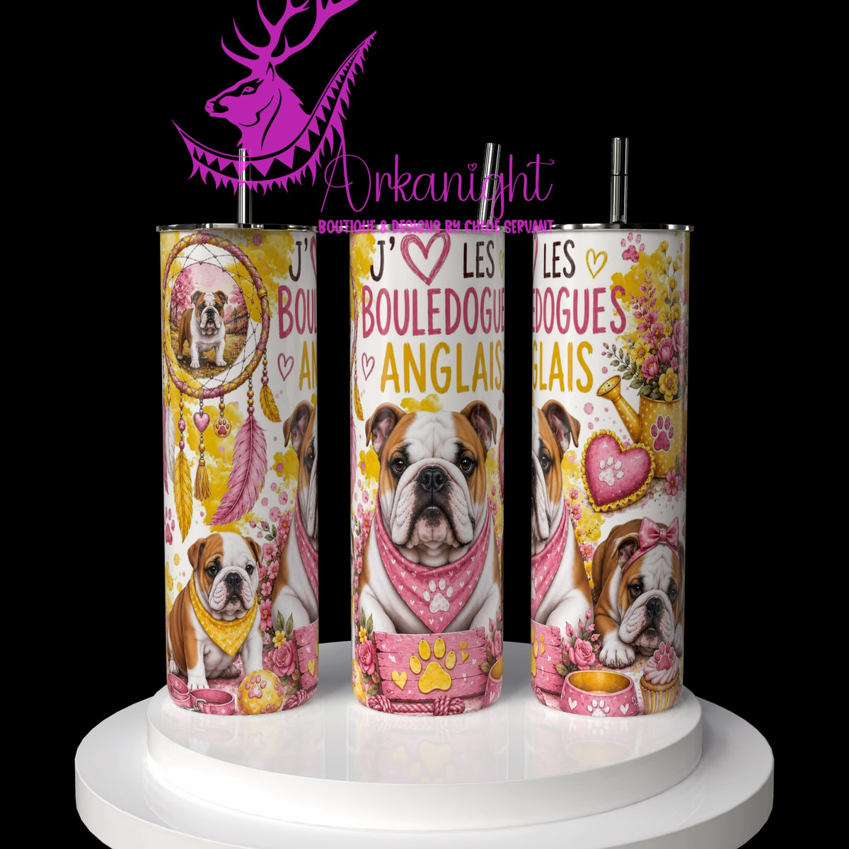 Gourde sur commande ♡ Collection Boho 2026 ♡ Chiens ♡ Bouledogues Anglais
