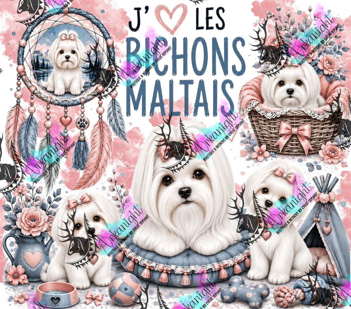 Numérique ♡Collection Boho 2026 ♡ Chiens ♡ Bichon maltais