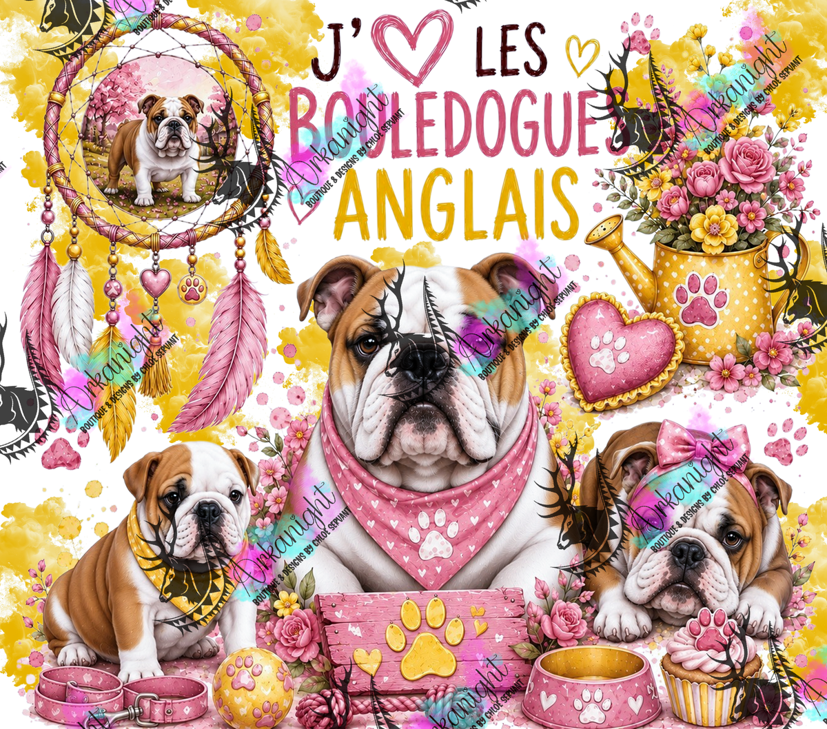 Numérique ♡Collection Boho 2026 ♡ Chiens ♡ Bouledogues Anglais