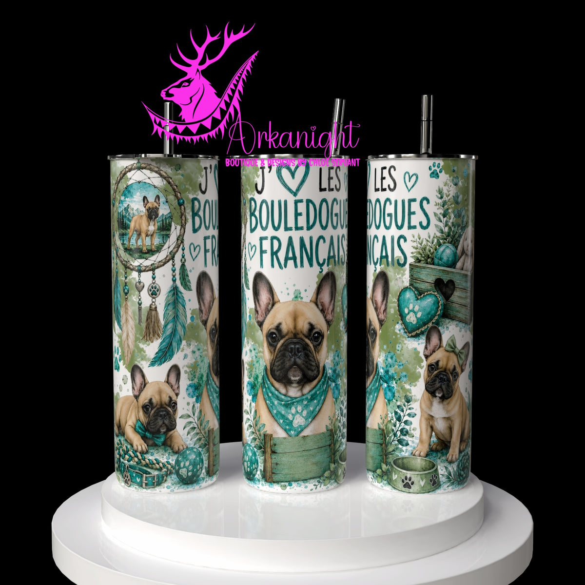 Gourde sur commande ♡ Collection Boho 2026 ♡ Chiens ♡ Bouledogues Français