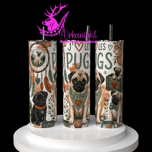 Gourde sur commande ♡ Collection Boho 2026 ♡ Chiens ♡ Pugs