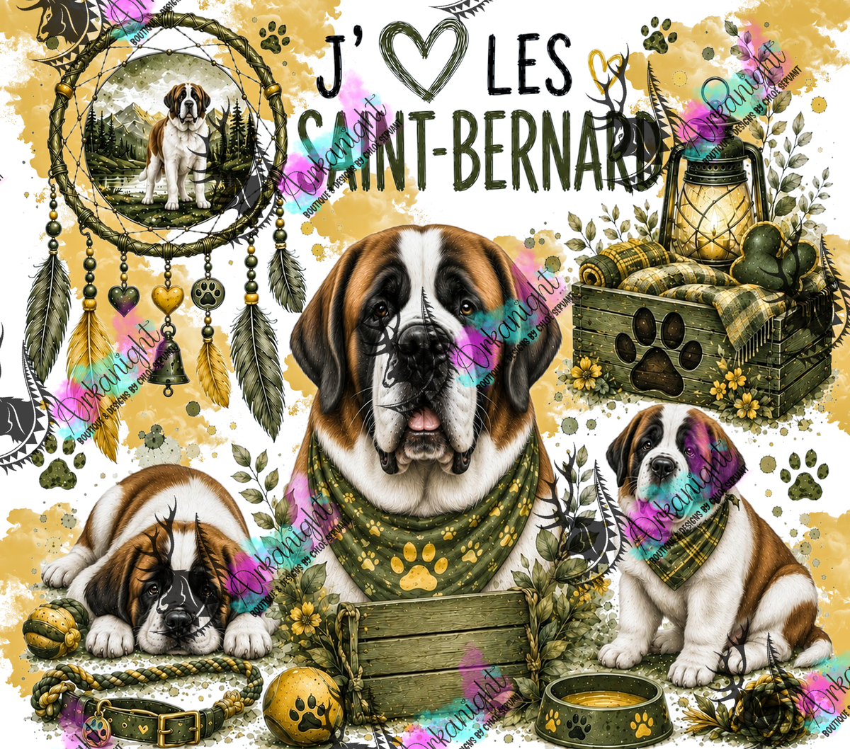 Numérique ♡Collection Boho 2026 ♡ Chiens ♡ Saint-Bernard