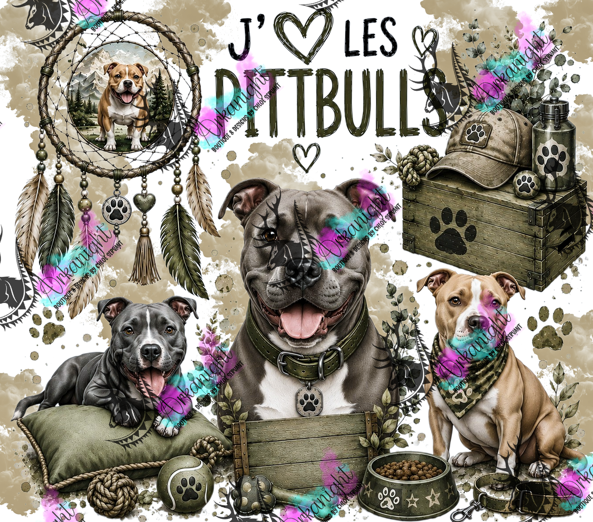 Numérique ♡Collection Boho 2026 ♡ Chiens ♡ Pittbull
