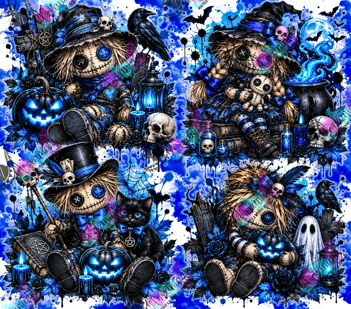 Numérique ♡Collection Halloween 2026 ♡ Voodo Épouvantails Horrifique Bleu