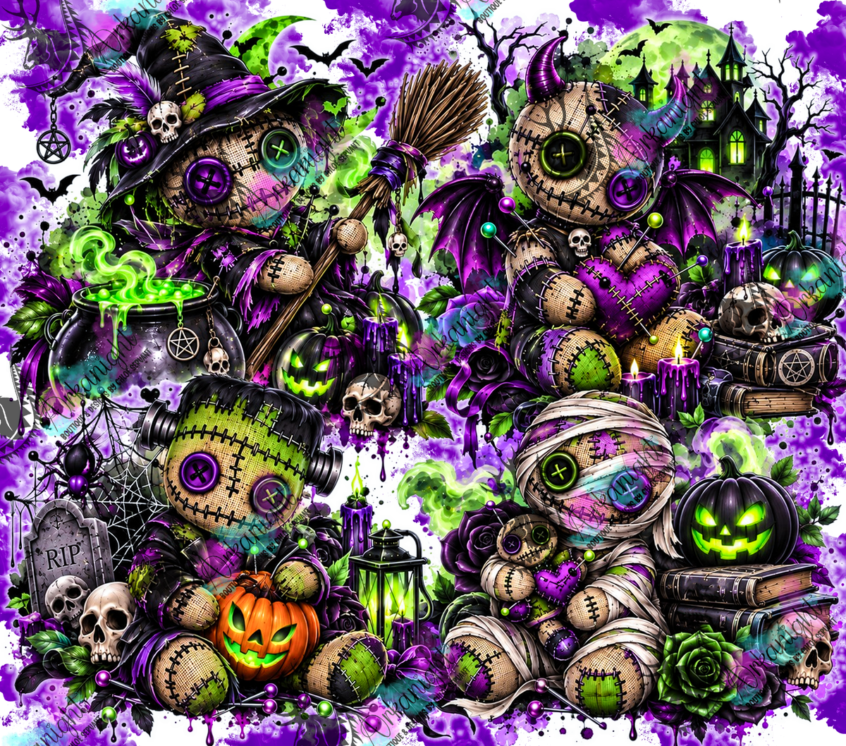 Numérique ♡Collection Halloween 2026 ♡ Voodo Horrifique ♡ Mauve & Vert