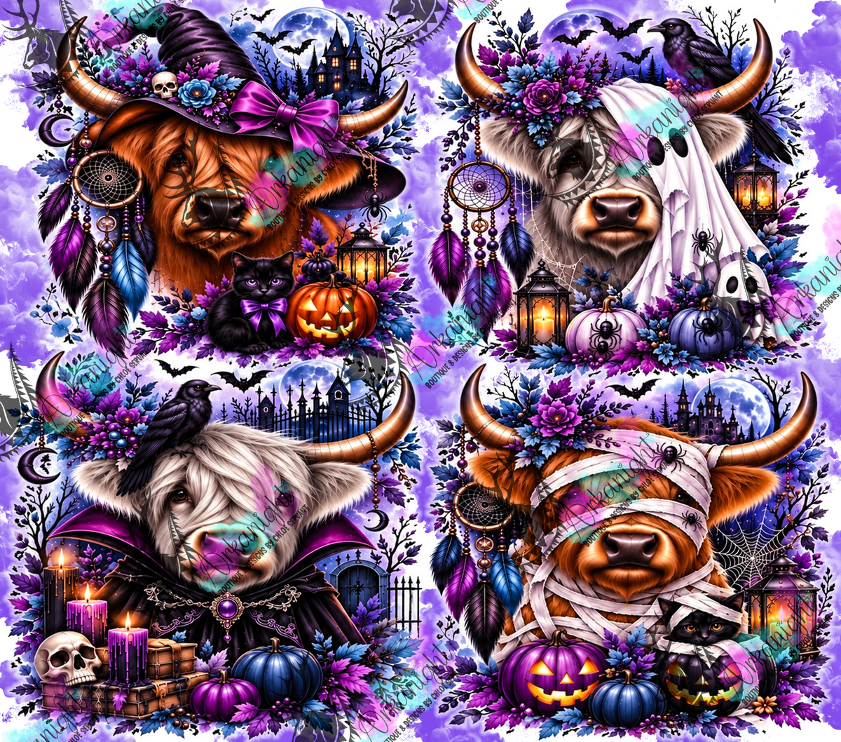 Numérique ♡Collection Halloween 2026 ♡ Vache Highland ♡ Teinte Violet