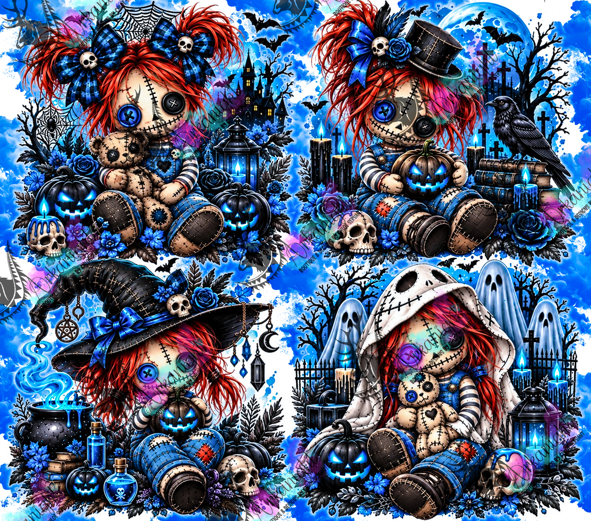 Numérique ♡Collection Halloween 2026 ♡ Voodo Poupée Horrifique Bleu