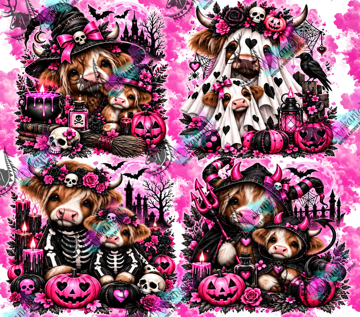 Numérique ♡Collection Halloween 2026 ♡ Vache Highland Rose