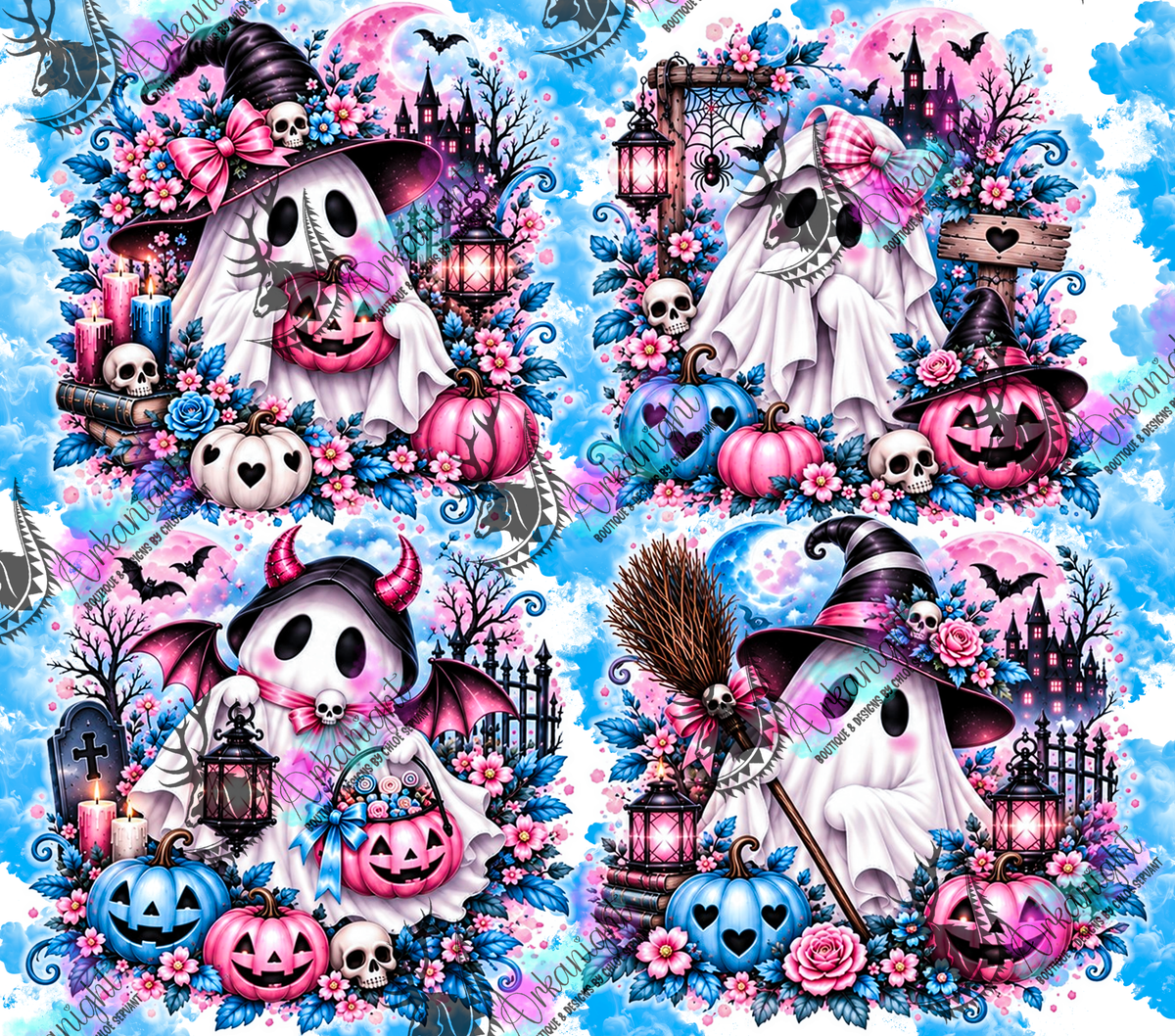 Numérique ♡Collection Halloween 2026 ♡ Fantôme Adorable Bleu & Rose