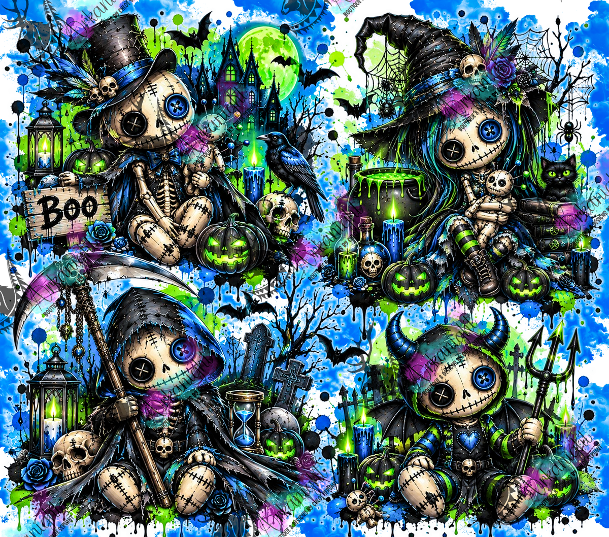 Numérique ♡Collection Halloween 2026 ♡ Voodo Poupée Horrifique Bleu & Vert