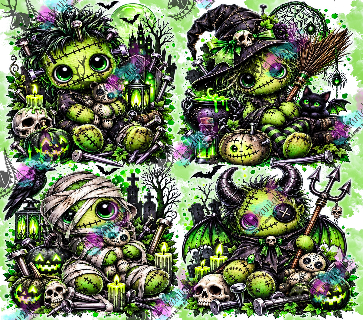 Numérique ♡Collection Halloween 2026 ♡ Voodo Monstre Horrifique Vert