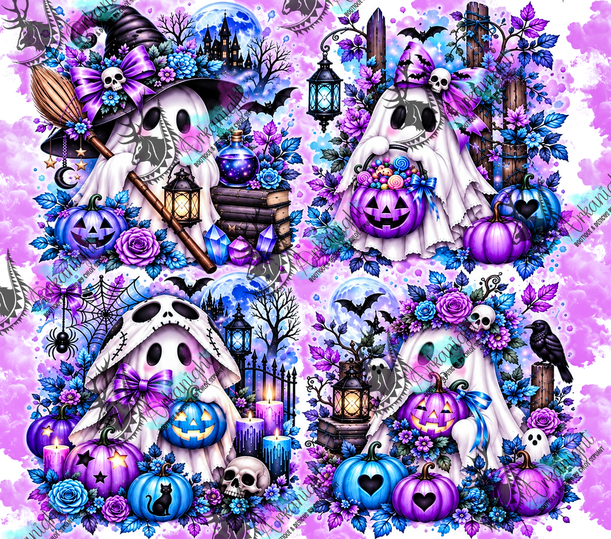 Numérique ♡Collection Halloween 2026 ♡ Fantôme Adorable Bleu & Violet