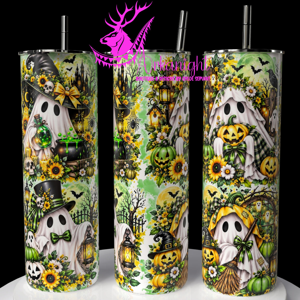 Numérique ♡Collection Halloween 2026 ♡ Fantôme Adorable Vert & Jaune