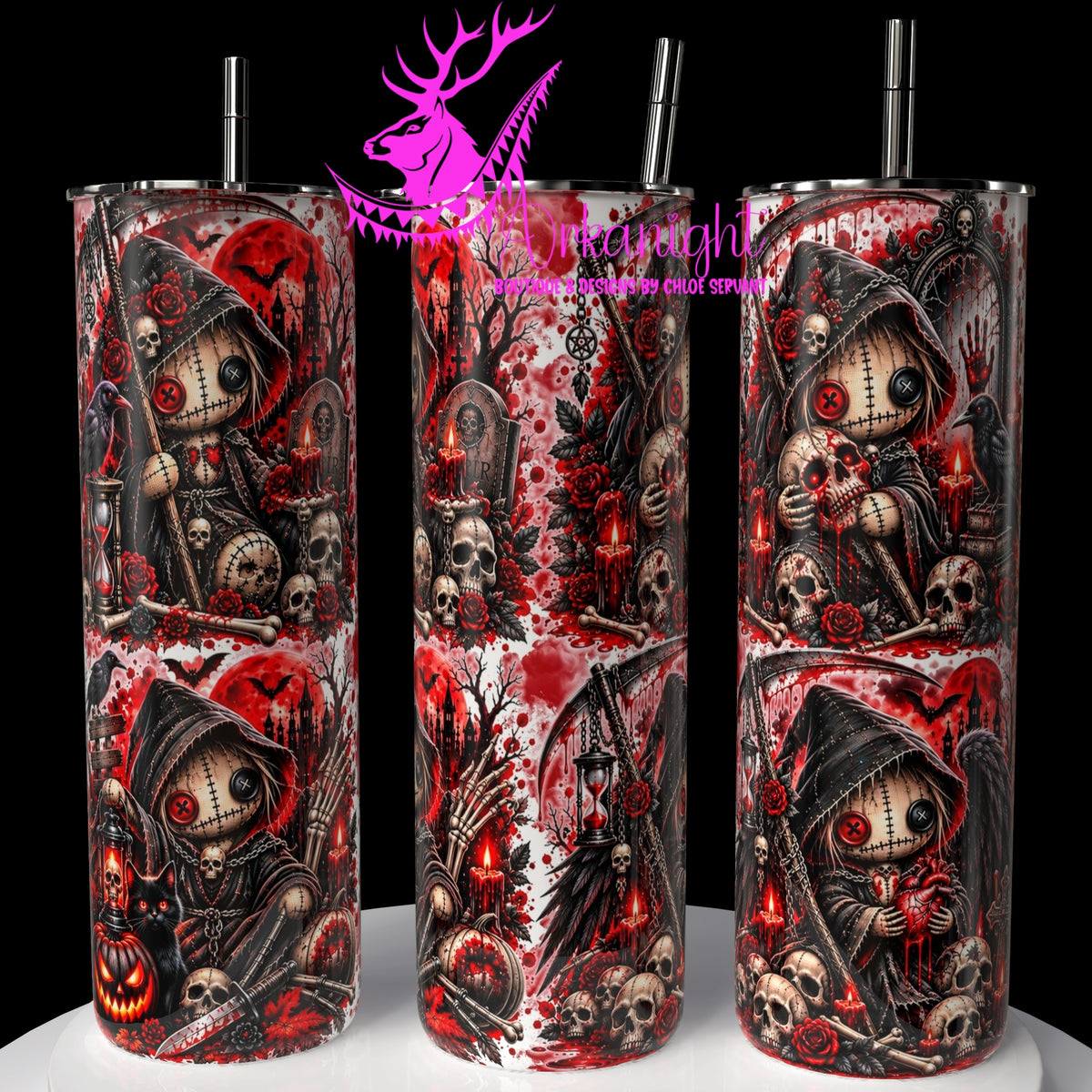 Gourde sur commande ♡ Collection Halloween 2026 ♡ Voodo Faucheuse Rouge