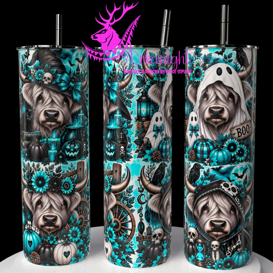 Numérique ♡Collection Halloween 2026 ♡ Vache Highland Turquoise