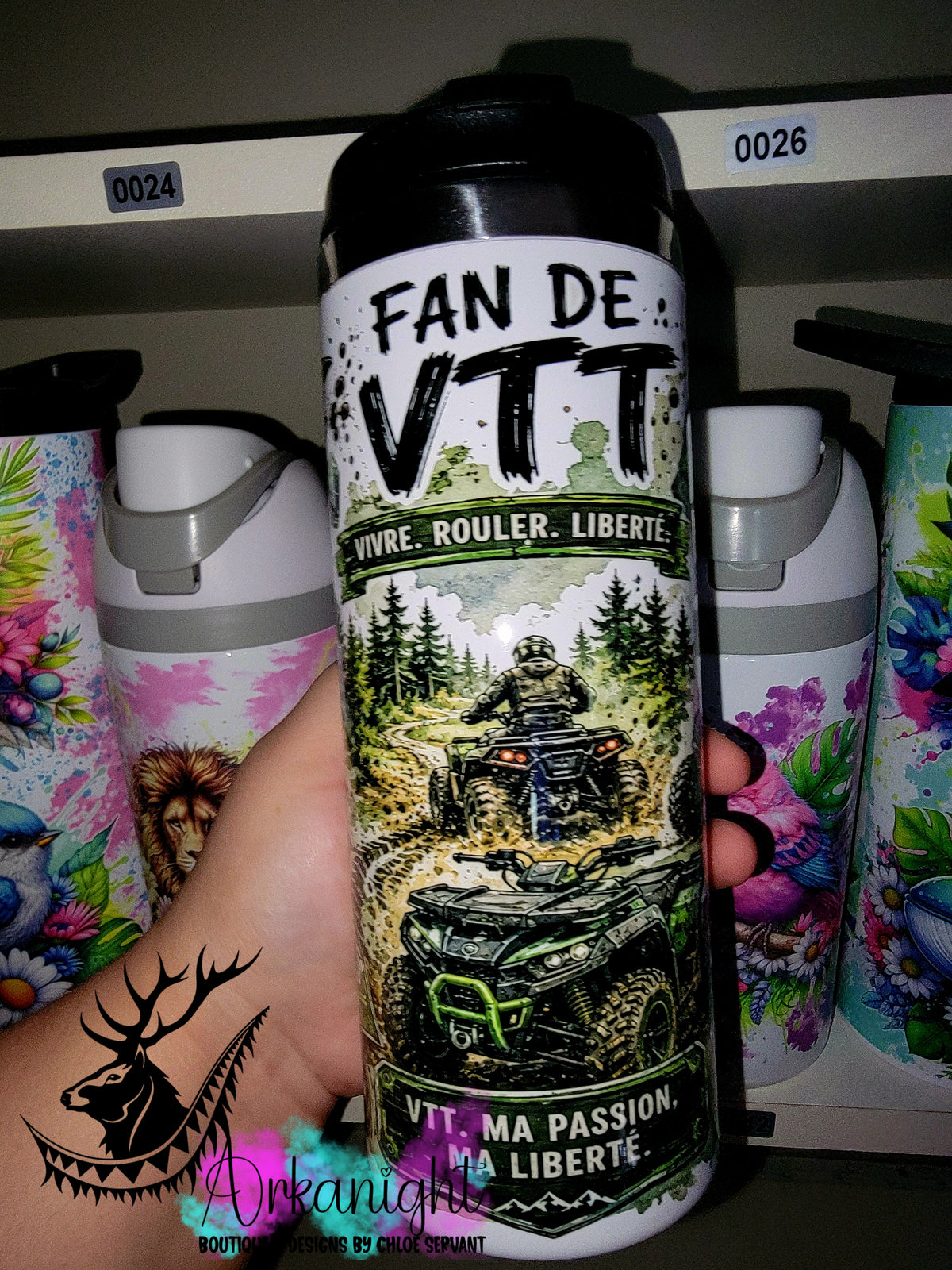 Gourde sur commande - Couvercle à café ♡ 14 oz - Collection Occupation & Passion ♡ Fan de VTT